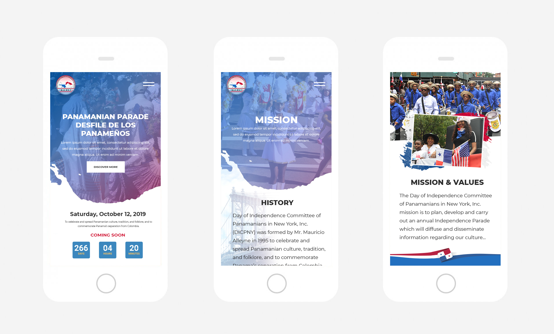 Panamanian Parade Mobile Design